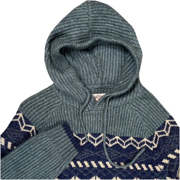 Fat Face Other - FatFace Men's Green Fair Isle Hooded Sweater Size 2XL Jumper Outdoors Cozy Warm